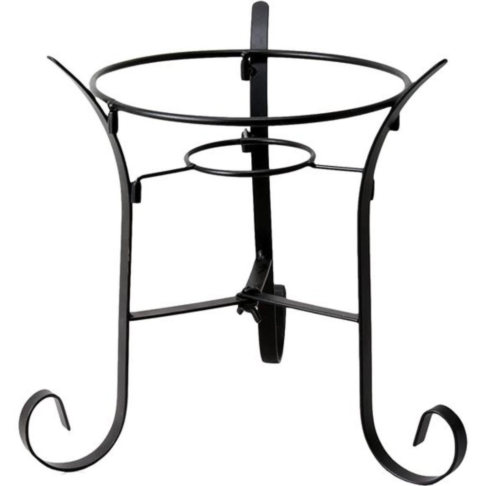 10" Tall Indoor/Outdoor Glass Gazing Globe Metal Stand, Black